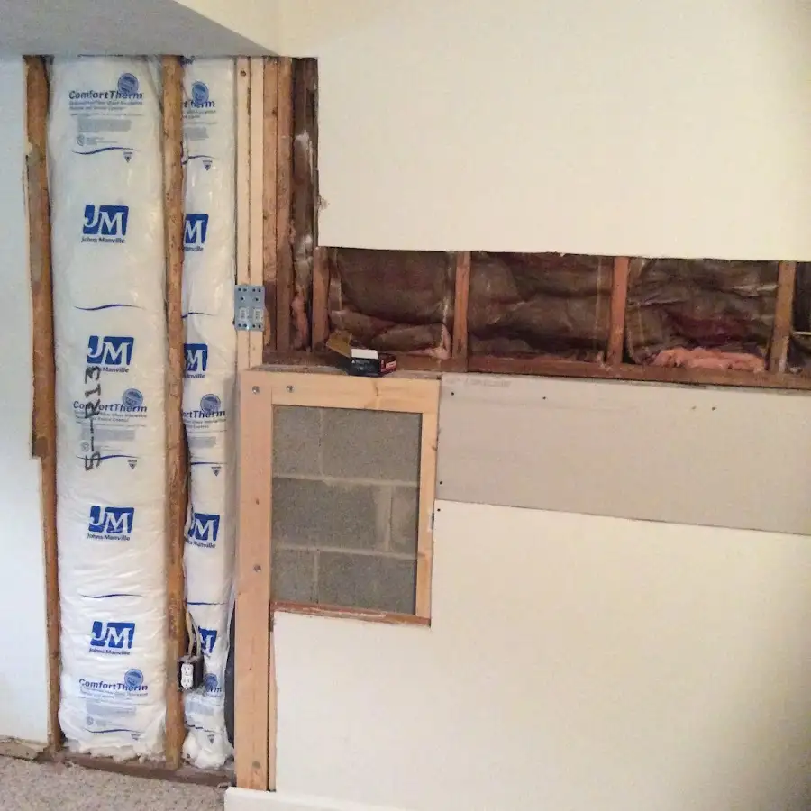 Wall insulation replacement during Contents Cleaning & Restoration in East Manchester